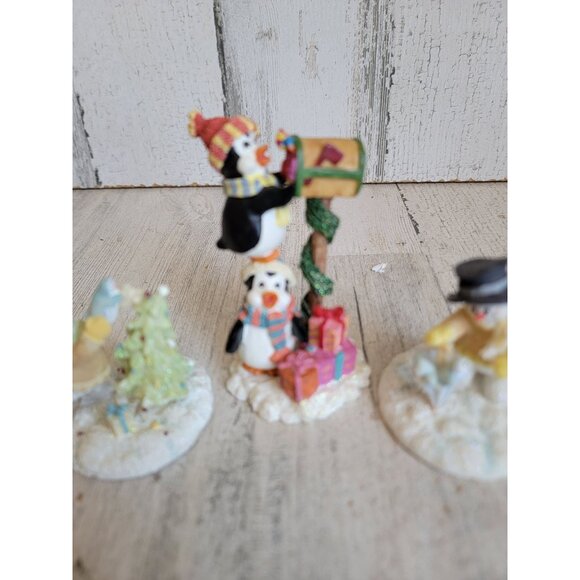 Mini penguin mailbox snowman tree prepare Xmas village accessory decor set - Picture 3 of 8